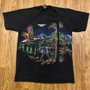 Vintage Alabama DeSoto State‎ Park Shirt Men Large Double Sided AOP Wild Life